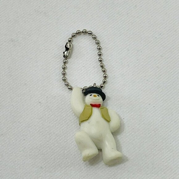 Vintage 2003 Snowman Keychain Dance Happy Jacket Chain Christmas Winter Party - Picture 6 of 9